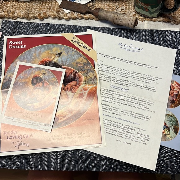 TENDER LOVING CARE BY PERILLO 23 kt Porcelain PLATE 75 firing daysonly.VTG - Picture 5 of 5